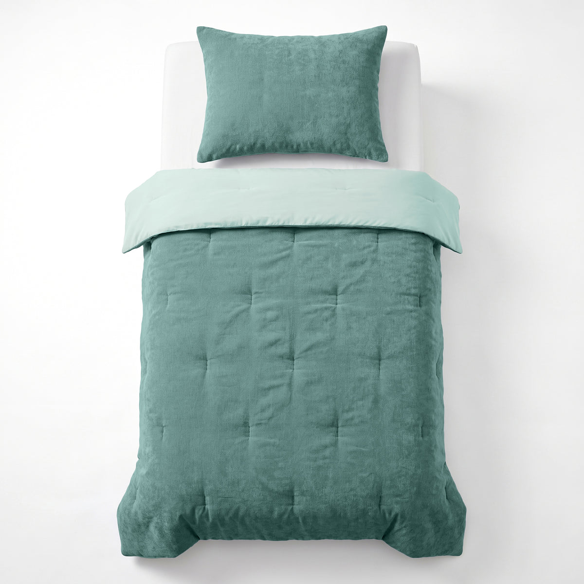 Zelesta Special Kids Chenille Dekbed - Zeegroen