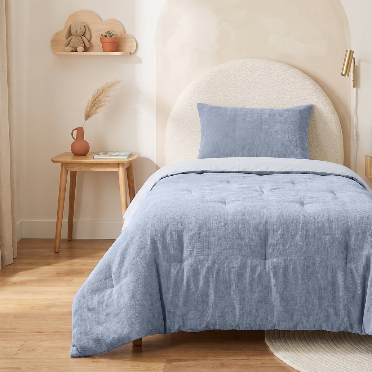 Zelesta Special Kids Chenille Dekbed - IJsblauw