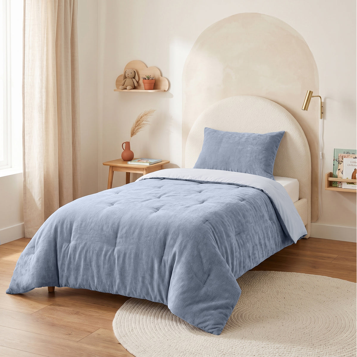 Zelesta Special Kids Chenille Dekbed - IJsblauw