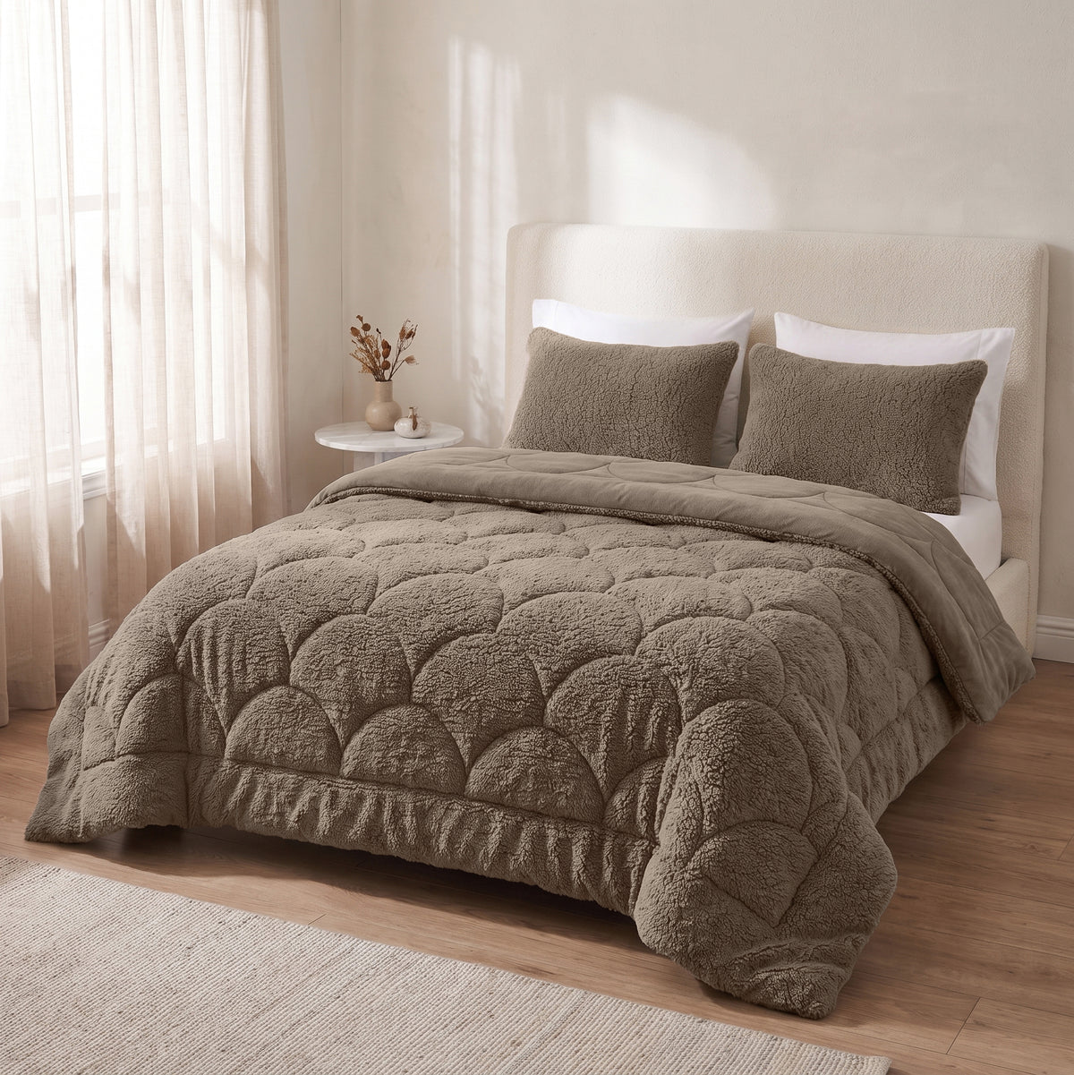 Zelesta Special Teddy Chenille Duvet - Dark Taupe
