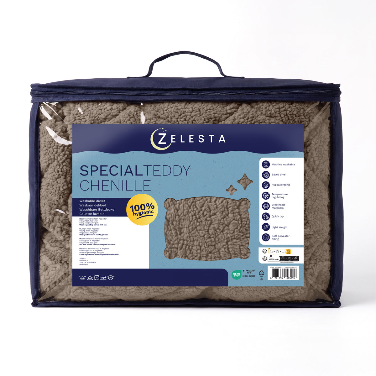 Zelesta Special Teddy Chenille Duvet - Dark Taupe