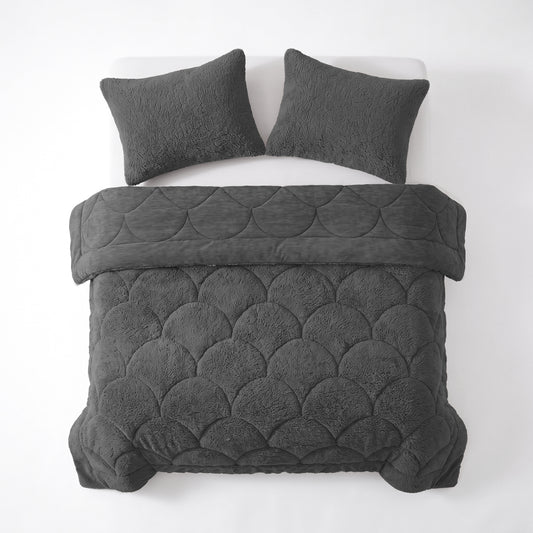 Zelesta Special Teddy Chenille Kussensloop Set Van 2 - Antraciet