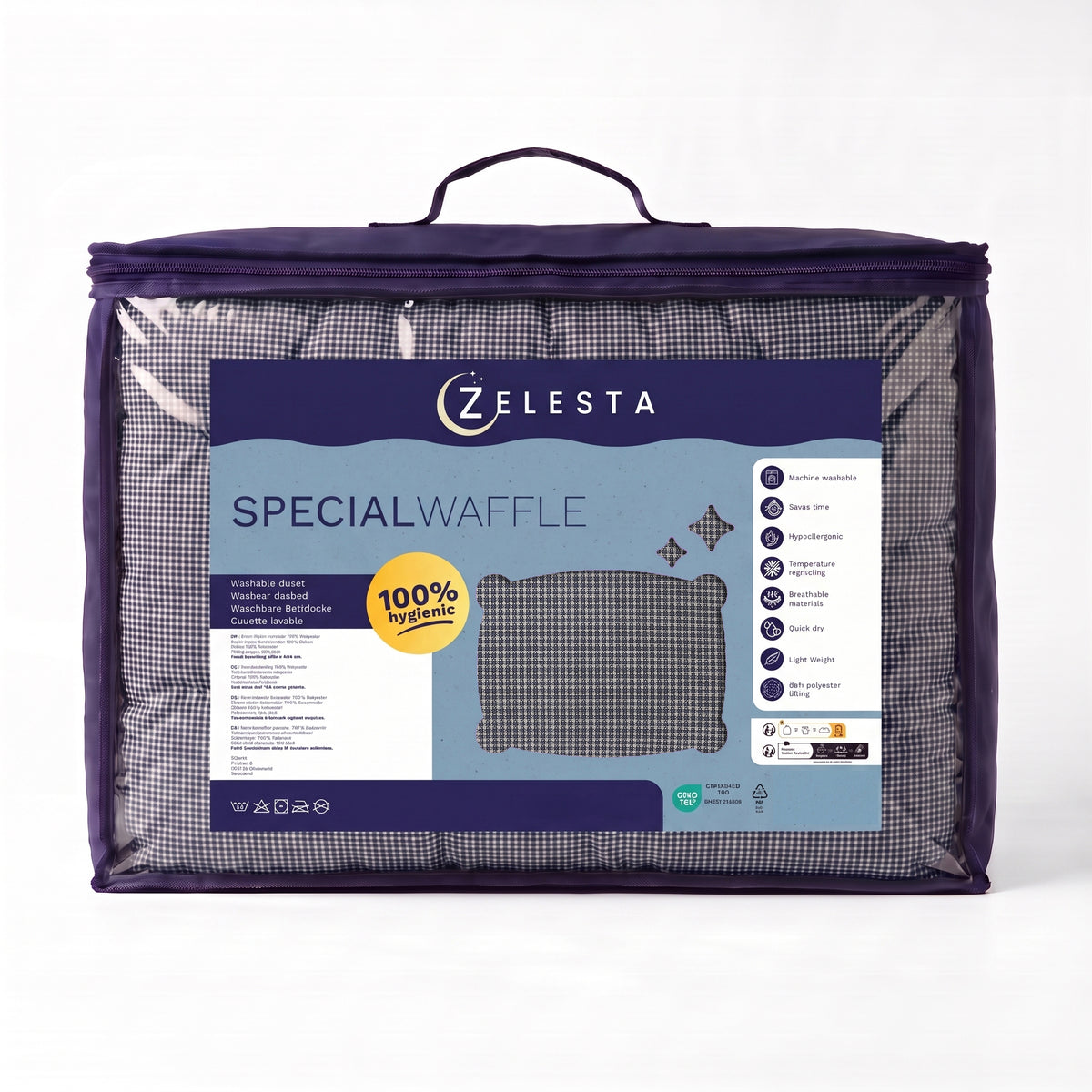 Zelesta Special Wafel Percal Dekbed - Marineblauw Mix
