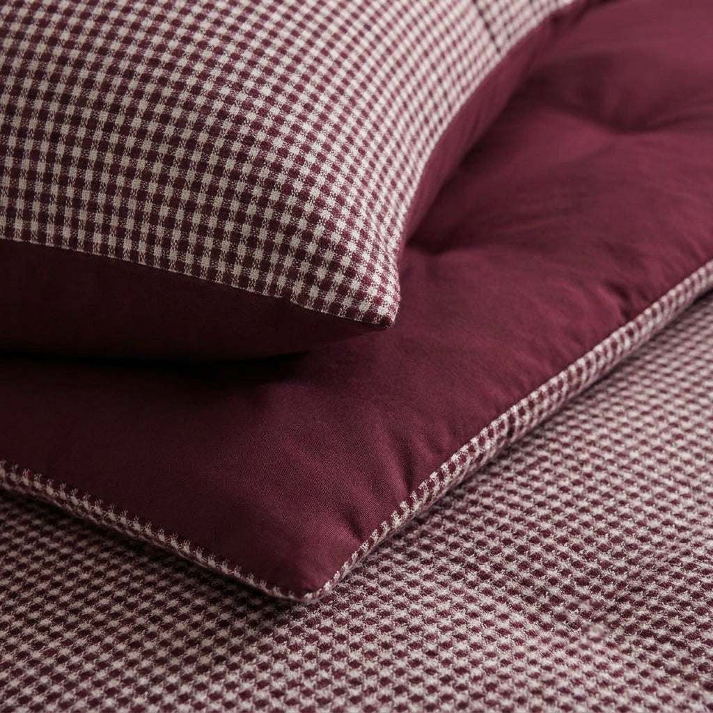 Zelesta Special Wafel Percal Kussensloop Set Van 2 - Bordeaux Mix