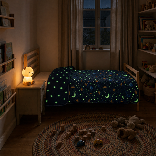 Zelesta Comfort Glow in the Dark Dekbed - Op Ruimtereis
