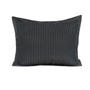 Zelesta Deluxe Hotel Stripe Satin Cotton Pillowcase Set Of 2 - Anthracite