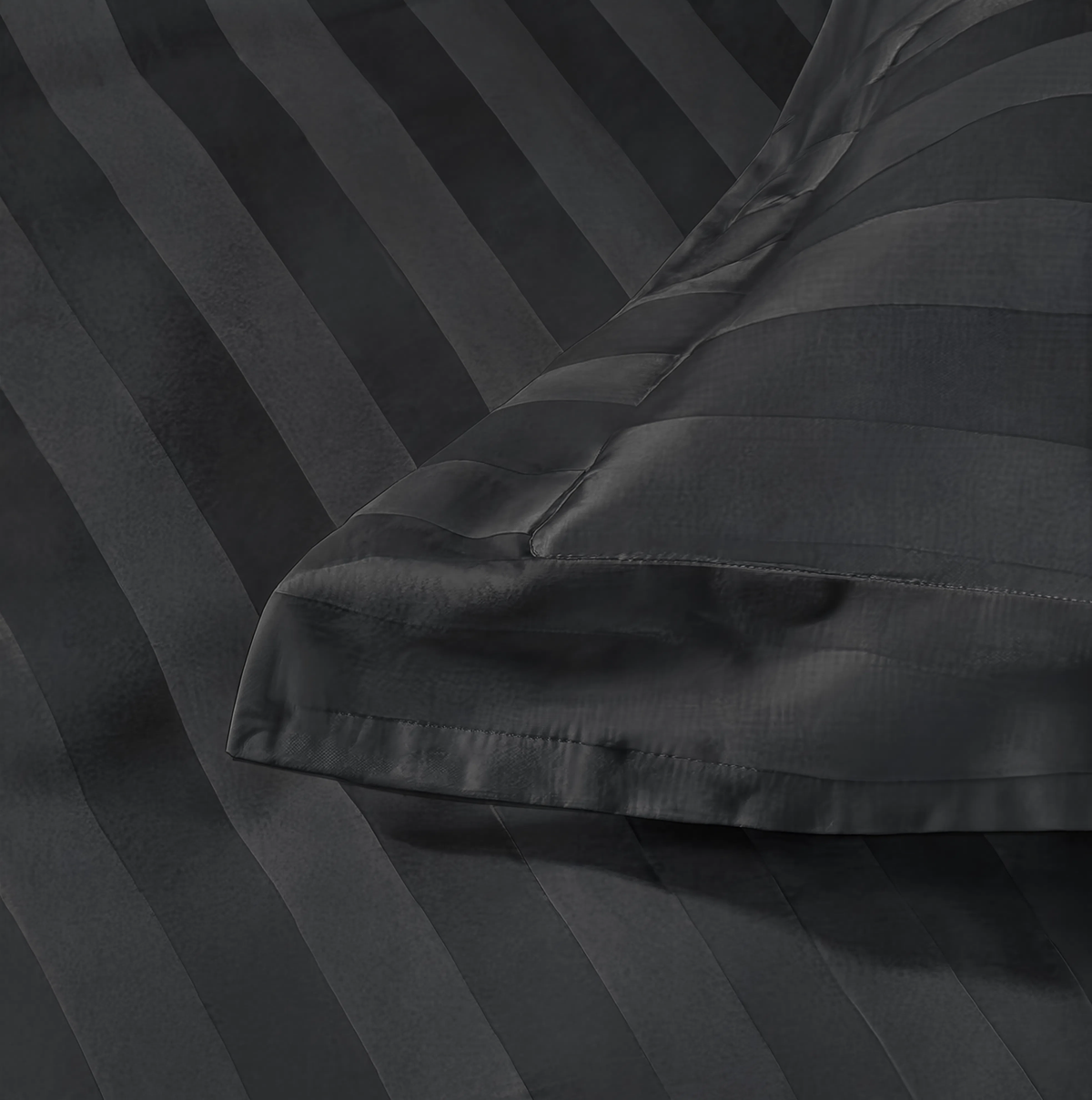 Zelesta Deluxe Hotel Stripe Satin Cotton Duvet - Anthracite