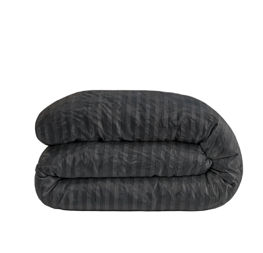 Zelesta Deluxe Hotel Stripe Satin Cotton Duvet - Anthracite