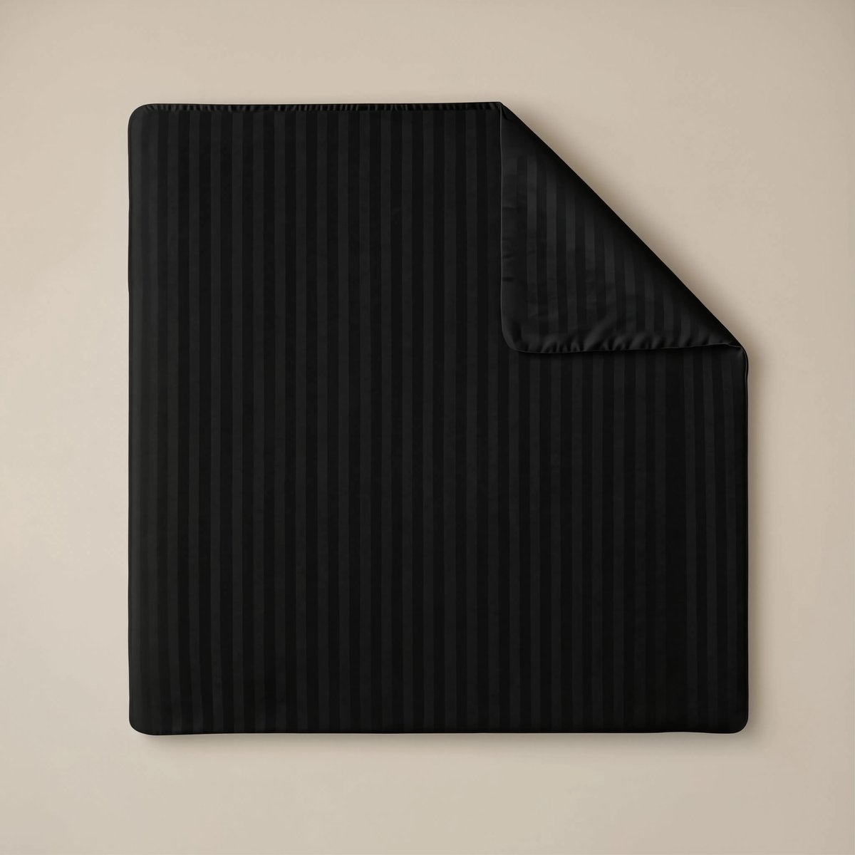 Zelesta Deluxe Hotel Stripe Satin Cotton Duvet - Black