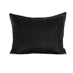 Zelesta Deluxe Hotel Stripe Satin Cotton Pillowcase Set Of 2 - Black
