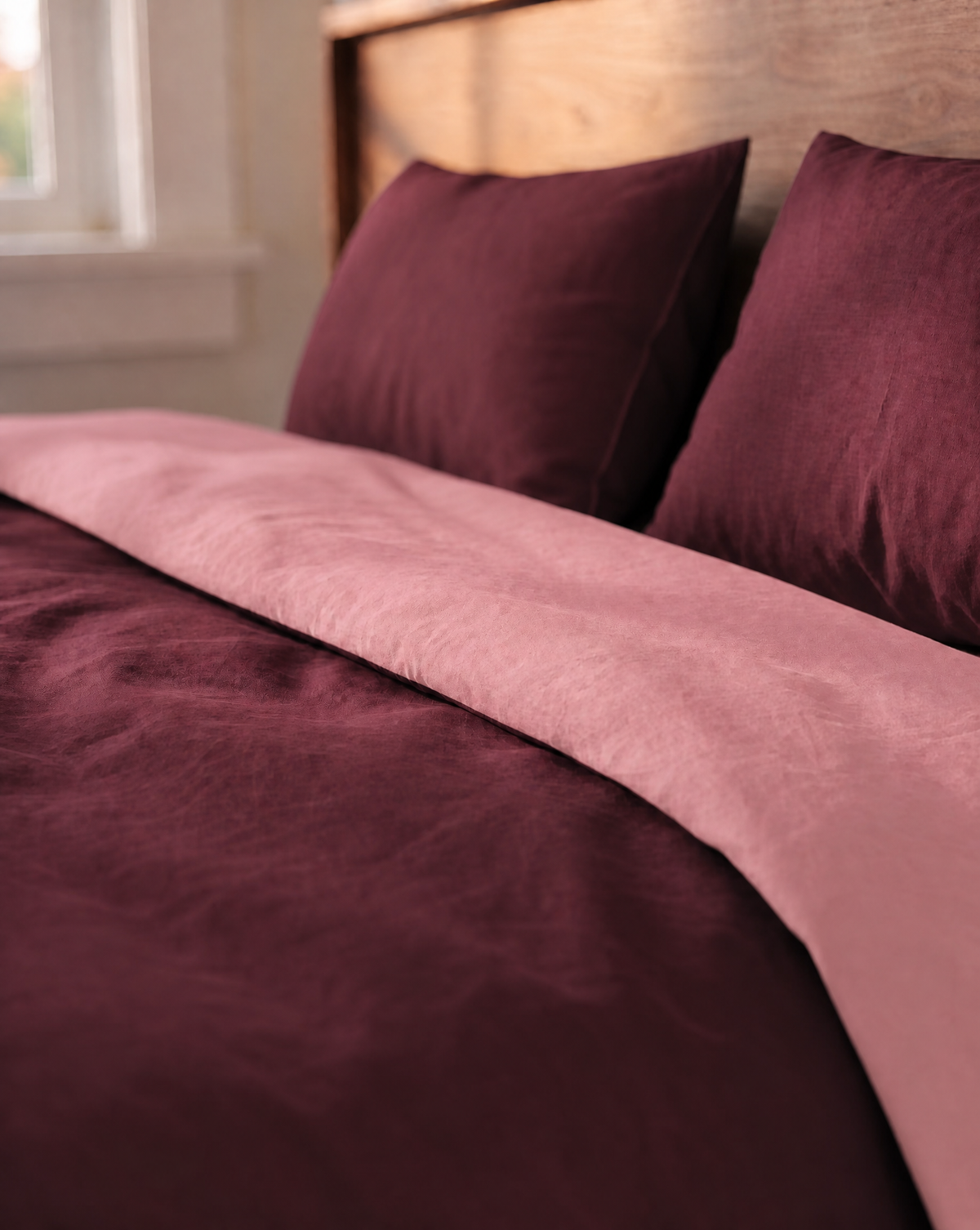Zelesta Comfort Duo Naadloos Dekbed - Oudroze & Bordeauxrood