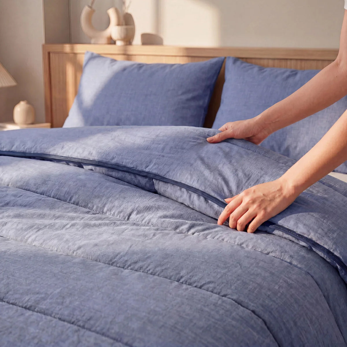 Zelesta Comfort Structure Dekbed - Denim