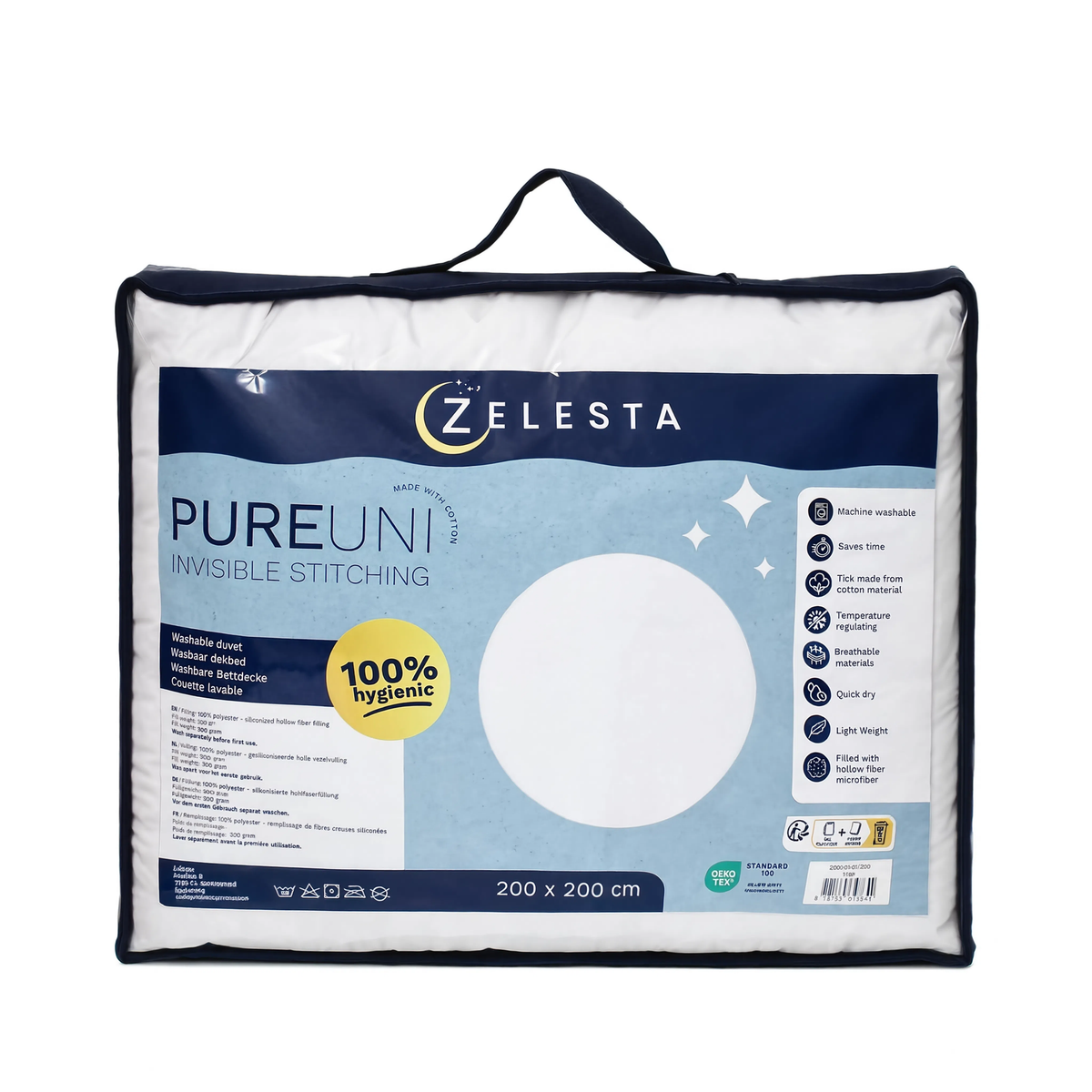 Zelesta Pure Uni Naadloos Katoenen Dekbed - Cloud Dancer