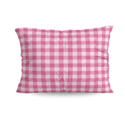 Zelesta Deluxe Design Satin Cotton Pillowcase - Pink Check