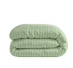 Zelesta Deluxe Hotel Stripe Satin Cotton Duvet - Green