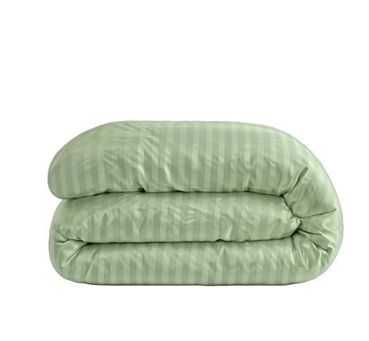 Zelesta Deluxe Hotel Stripe Satin Cotton Duvet - Green