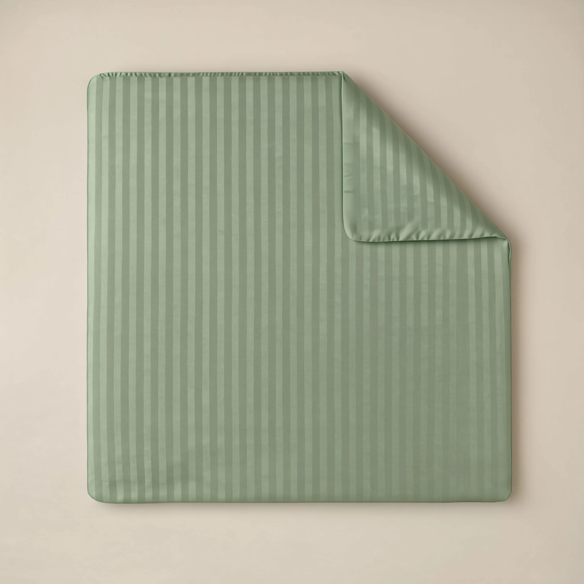 Zelesta Deluxe Hotel Stripe Satin Cotton Duvet - Green