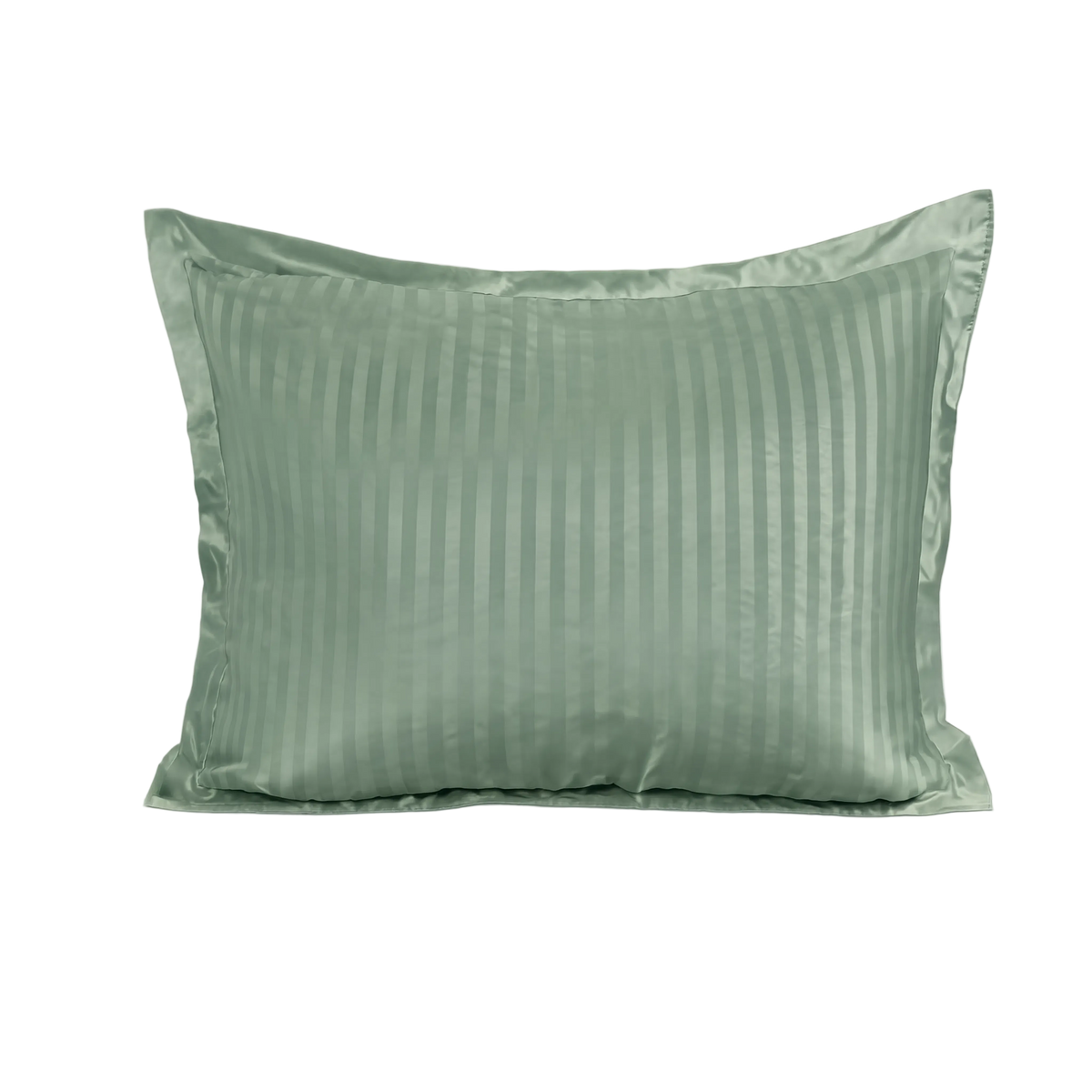 Zelesta Deluxe Hotel Stripe Satijn Katoen Kussensloop Set Van 2 - Groen
