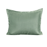 Zelesta Deluxe Hotel Stripe Satin Cotton Pillowcase Set Of 2 - Green