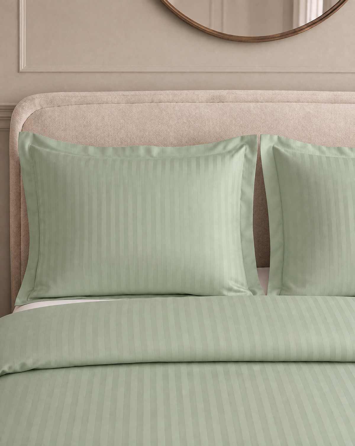 Zelesta Deluxe Hotel Stripe Naadloos Satijn Katoen Dekbed - Groen