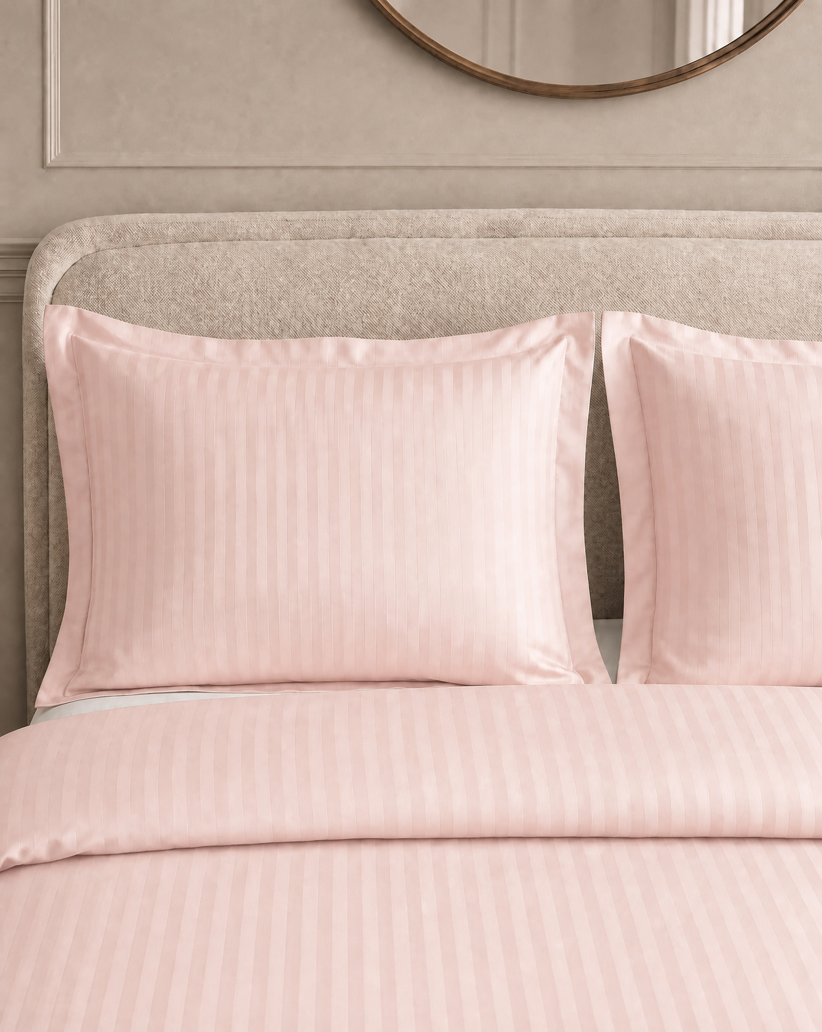 Zelesta Deluxe Hotel Stripe Naadloos Satijn Katoen Dekbed - Roze