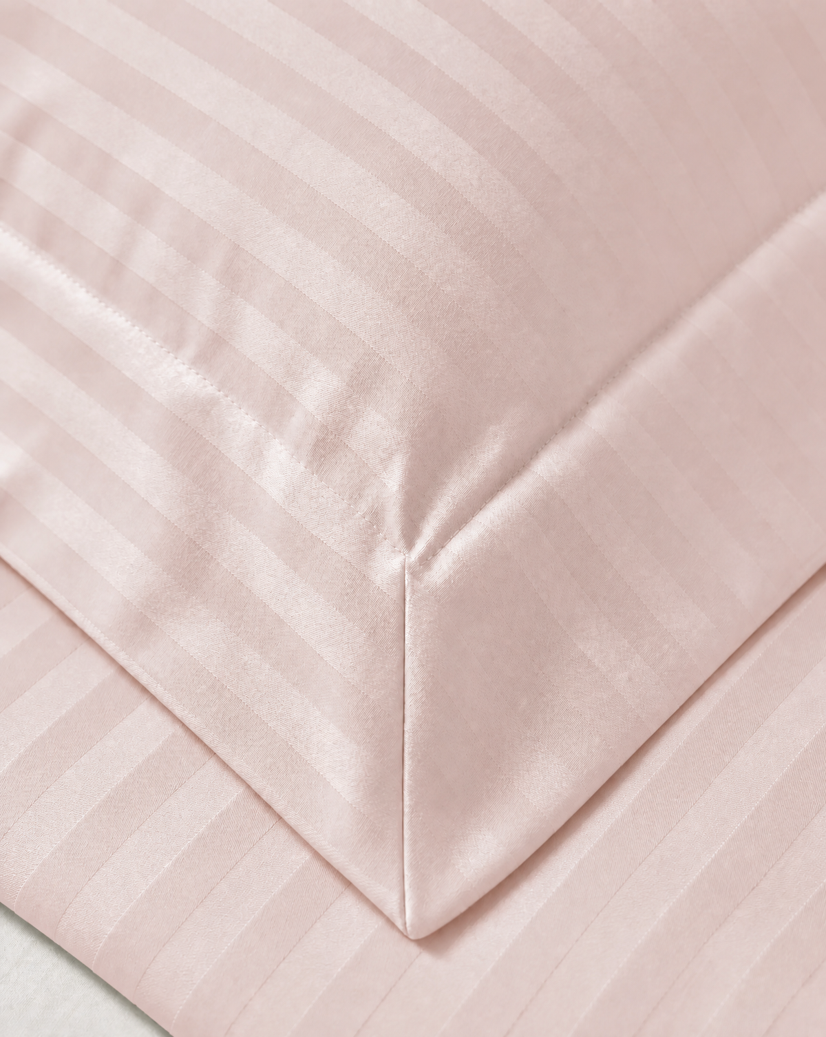 Zelesta Deluxe Hotel Stripe Naadloos Satijn Katoen Dekbed - Roze
