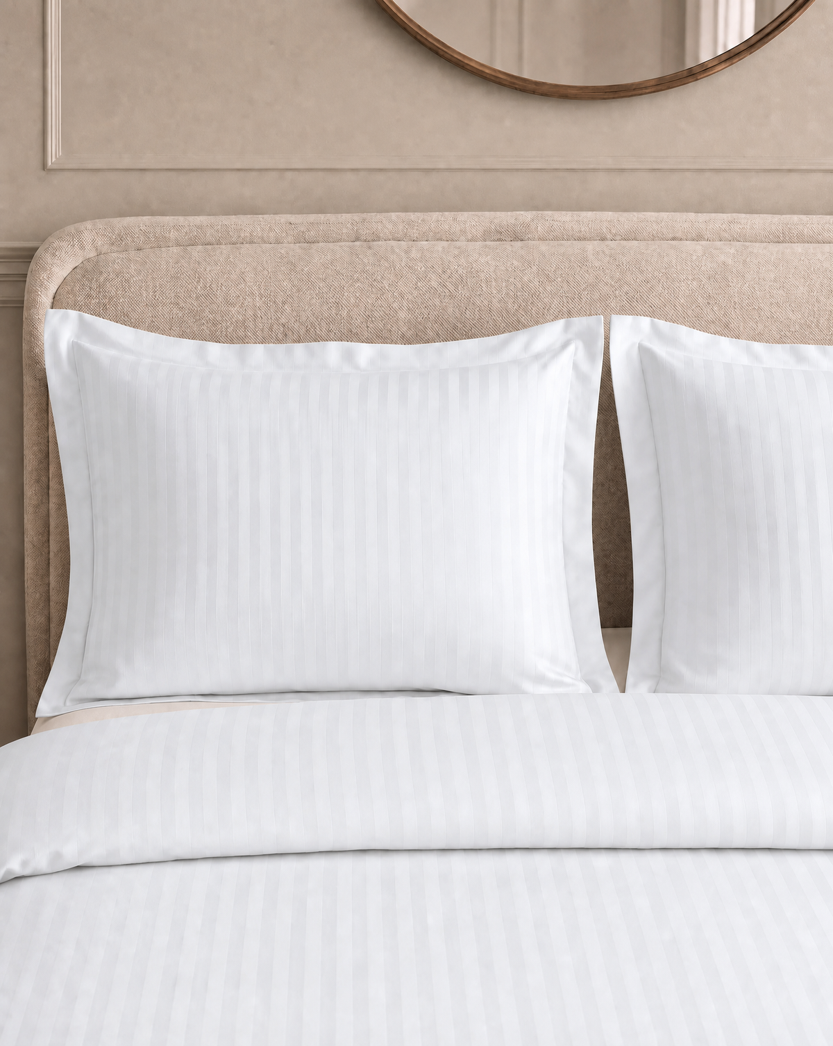 Zelesta Deluxe Hotel Stripe Naadloos Satijn Katoen Dekbed - Wit