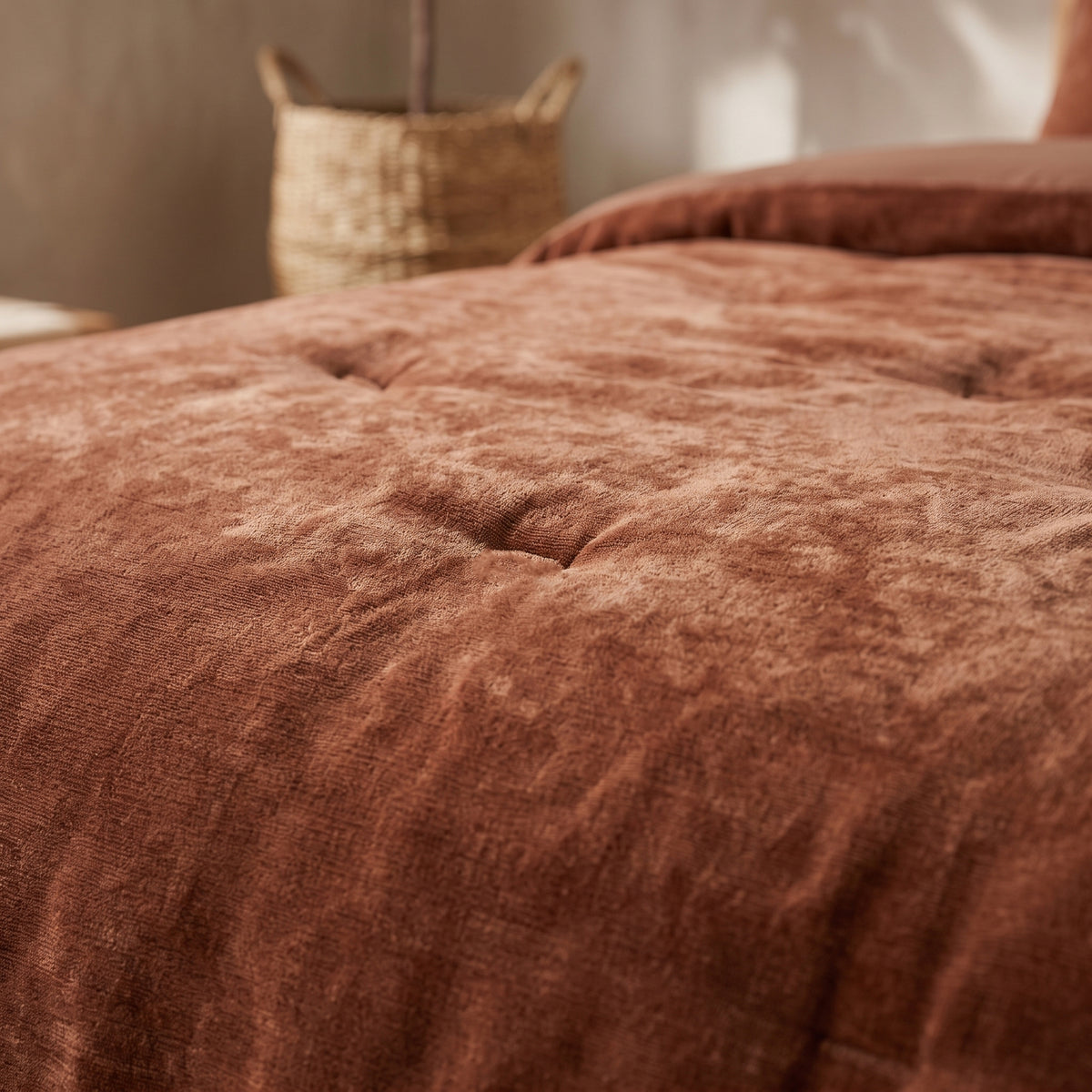 Zelesta Special Jersey Chenille Duvet - Warm Brown