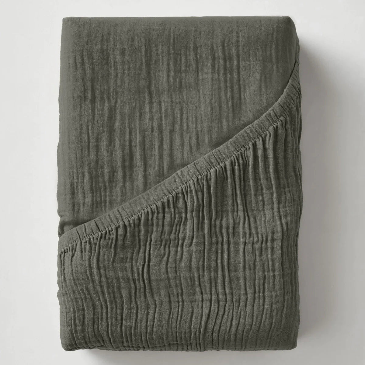 Zelesta Muslin Fitted Sheet - Grey-Green image