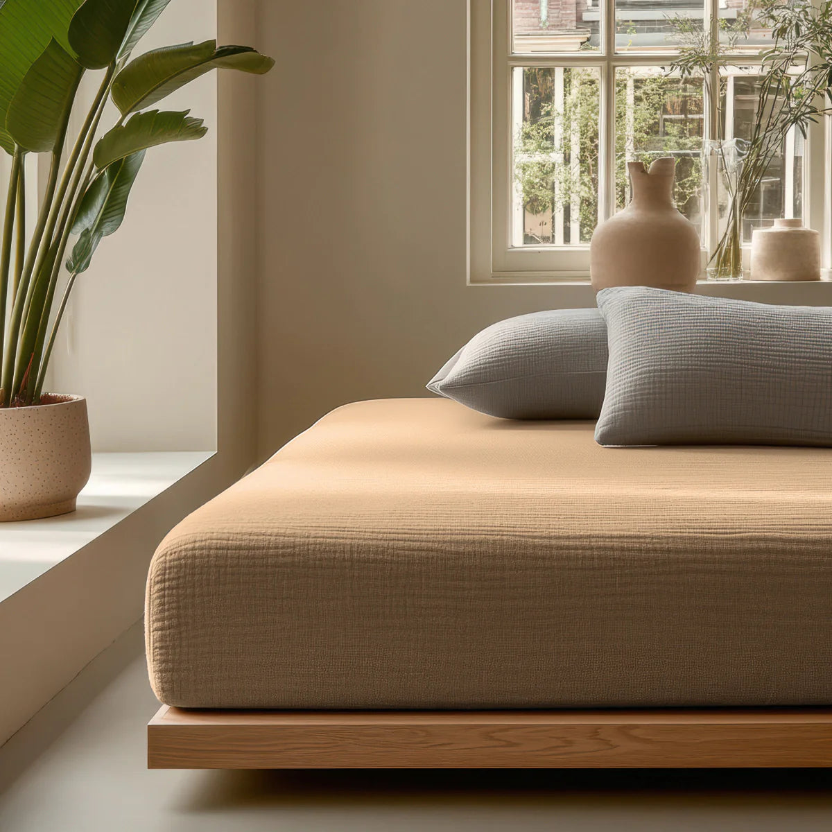 Zelesta Muslin Fitted Sheet - Taupe image