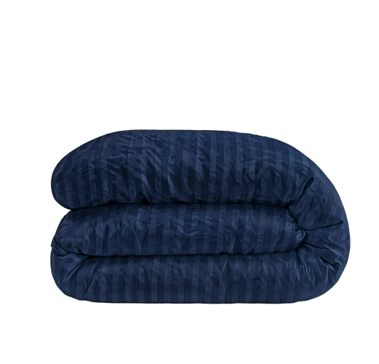 Zelesta Deluxe Hotel Stripe Satin Cotton Duvet - Blue