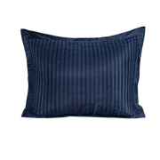 Zelesta Deluxe Hotel Stripe Satin Cotton Pillowcase Set Of 2 - Blue
