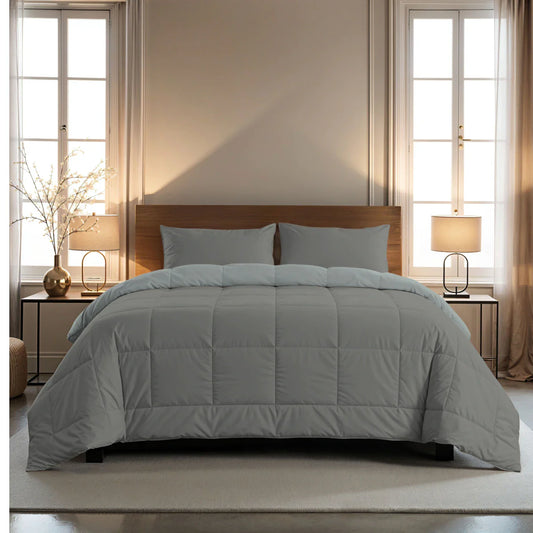 Zelesta Pure Duo katoenen zomerdekbed - Donkergrijs & Lichtgrijs