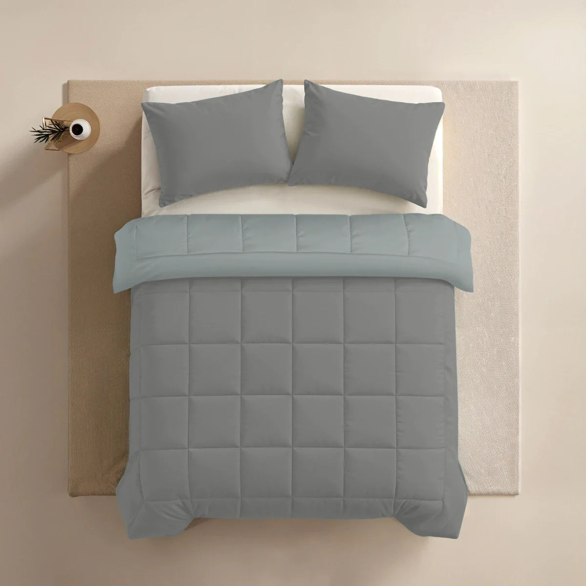 Zelesta Pure Duo katoenen zomerdekbed - Donkergrijs & Lichtgrijs