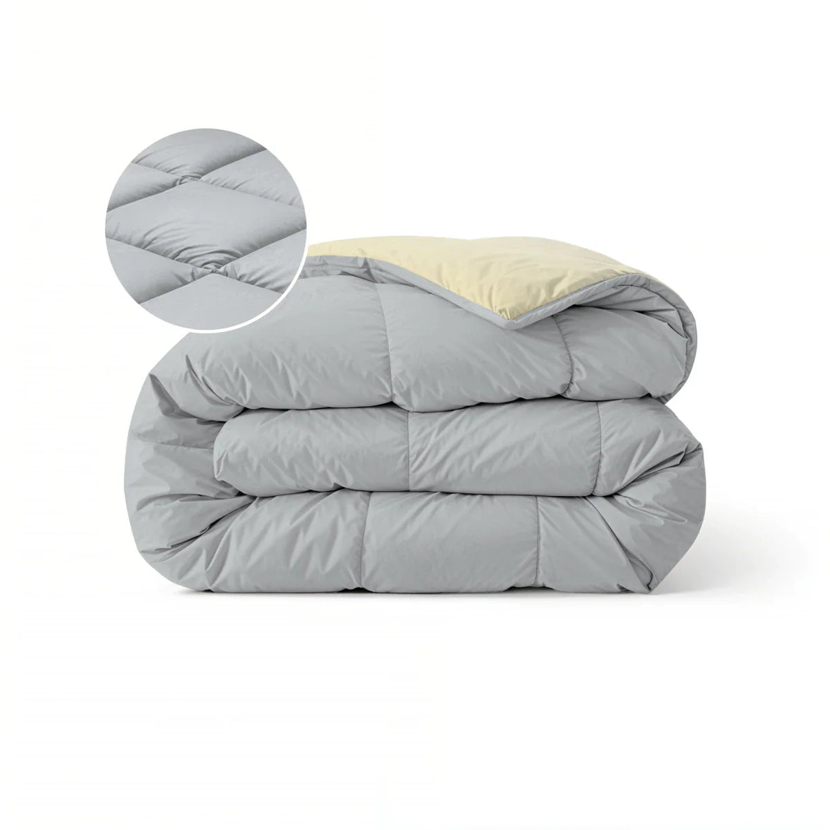 Zelesta Pure Duo Katoenen Dekbed - Lichtgrijs & Botergeel