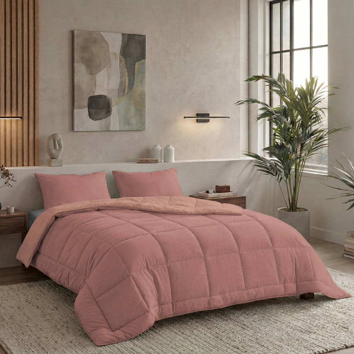 Zelesta Pure Duo Cotton Summer Duvet - Terracotta Pink & Earth Pink