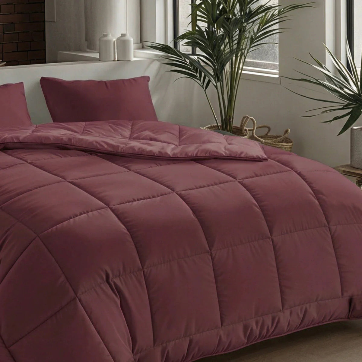 Zelesta Pure Uni Katoenen Dekbed - Bordeauxrood