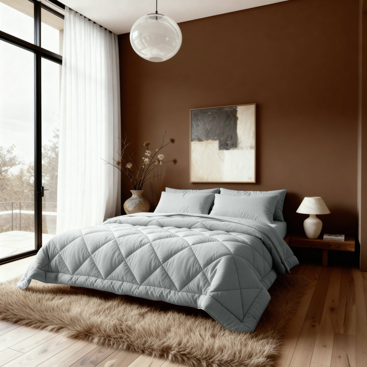 Zelesta Comfort Uni Diamond Dekbed - Grijs-Blauw