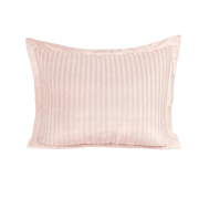 Zelesta Deluxe Hotel Stripe Satin Cotton Pillowcase Set Of 2 - Pink