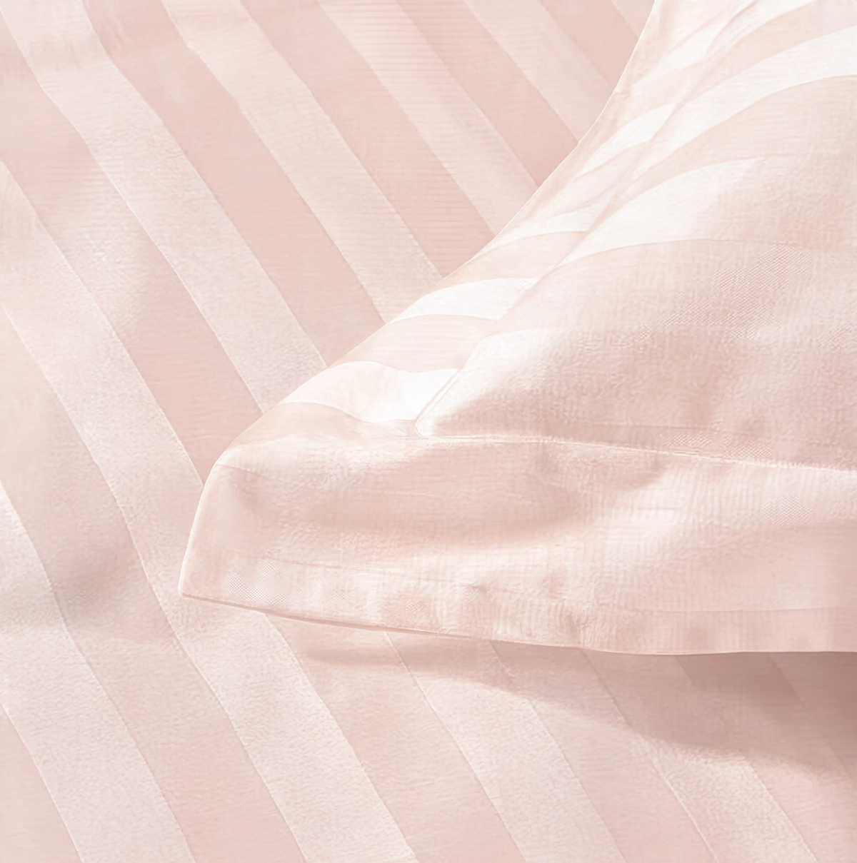 Zelesta Deluxe Hotel Stripe Satin Cotton Duvet - Pink