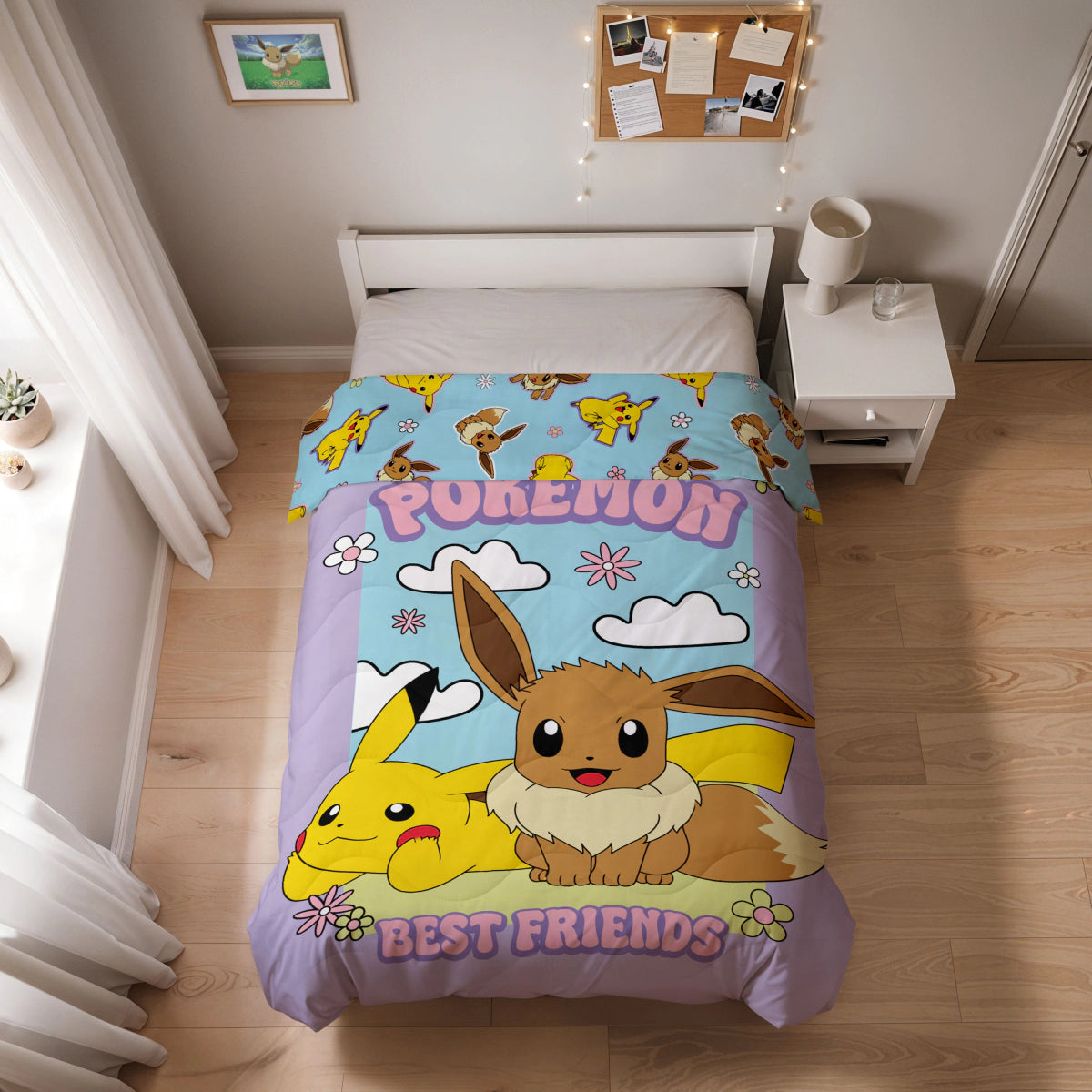 Kids Dekbed - Pokémon - Pikachu & Eevee