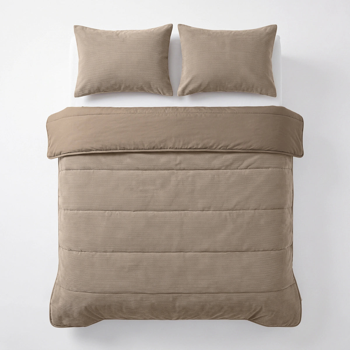 Zelesta Special Corduroy Percale Cotton Pillowcase Set Of 2 - Taupe