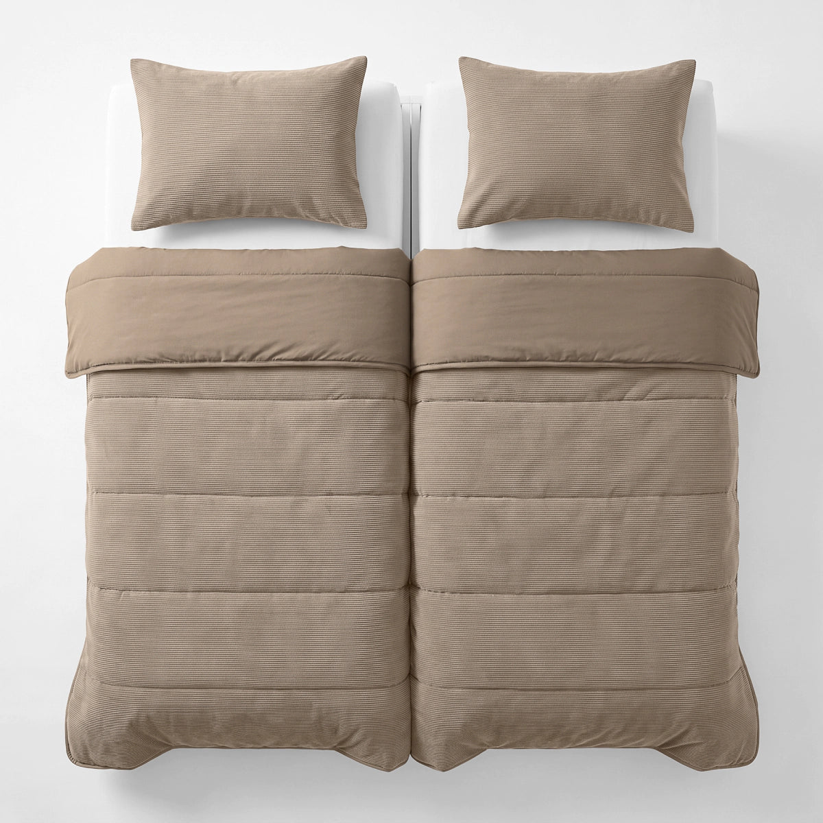 Zelesta Special Corduroy Percale Cotton Pillowcase Set Of 2 - Taupe