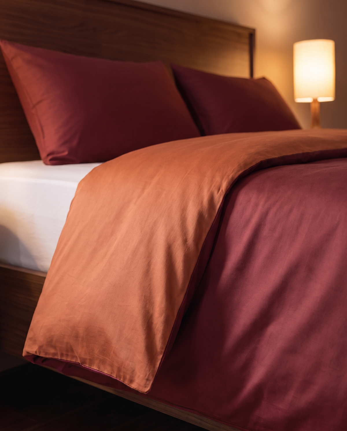 Zelesta Pure Duo Naadloos Katoenen Dekbed - Bruin & Rood
