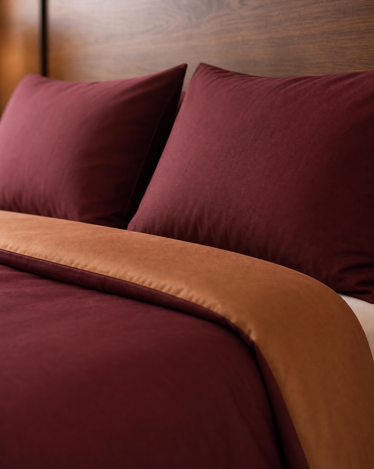 Zelesta Pure Duo Naadloos Katoenen Dekbed - Bruin & Rood