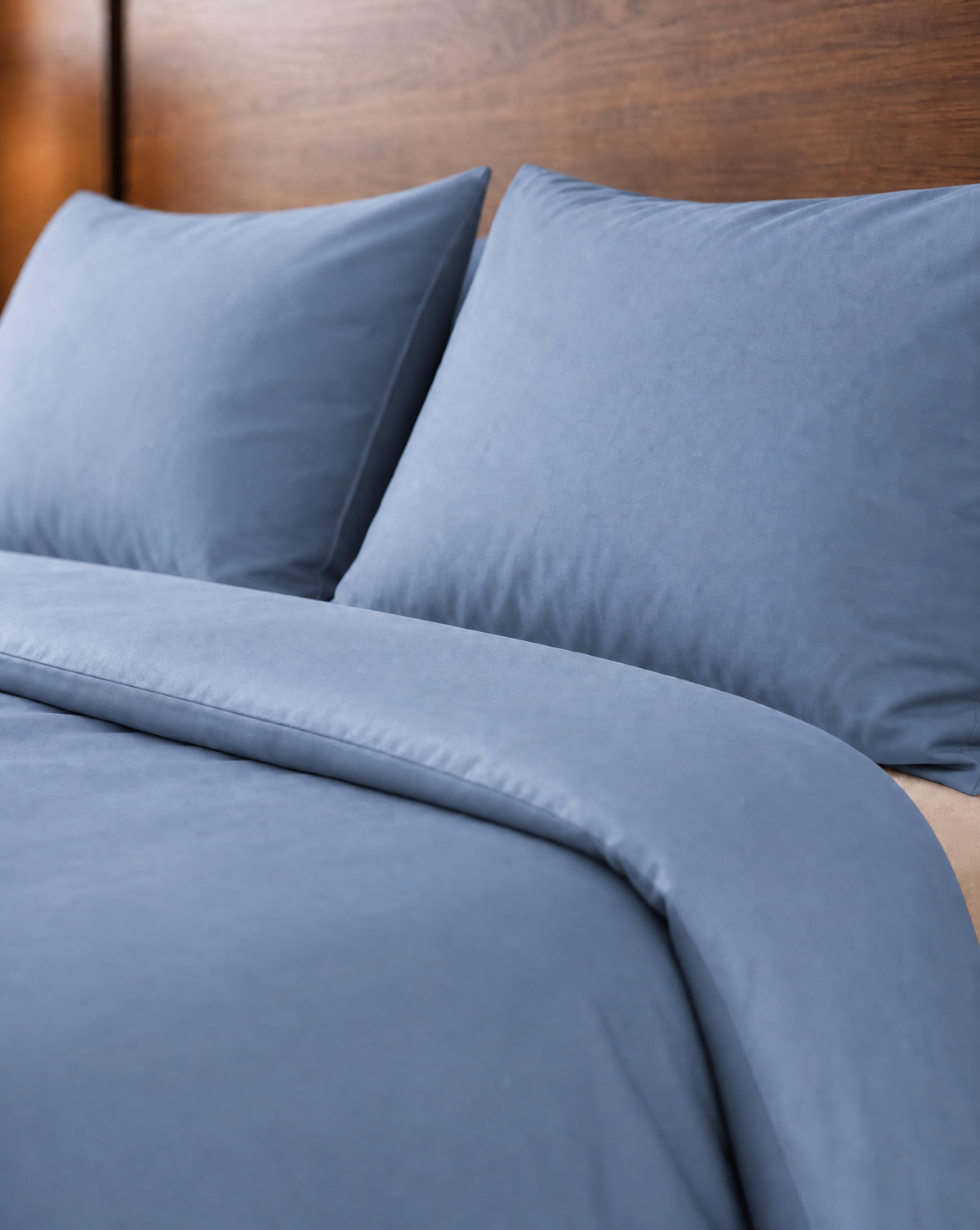 Zelesta Pure Uni Naadloos Katoenen Dekbed - Soft Chambray Blauw