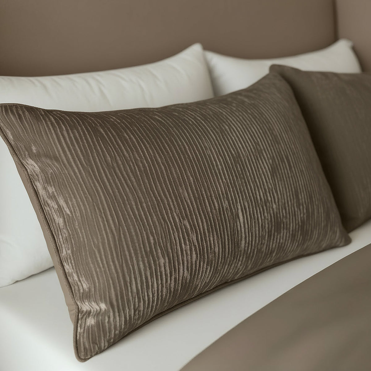 Zelesta Special Velvet Chic Pillowcase Set Of 2 - Taupe