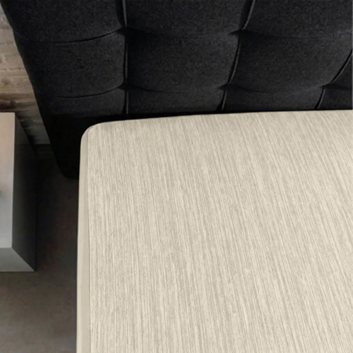 Zelesta Special Cooling Blend Fitted Sheet in Ivory Sand on a white background