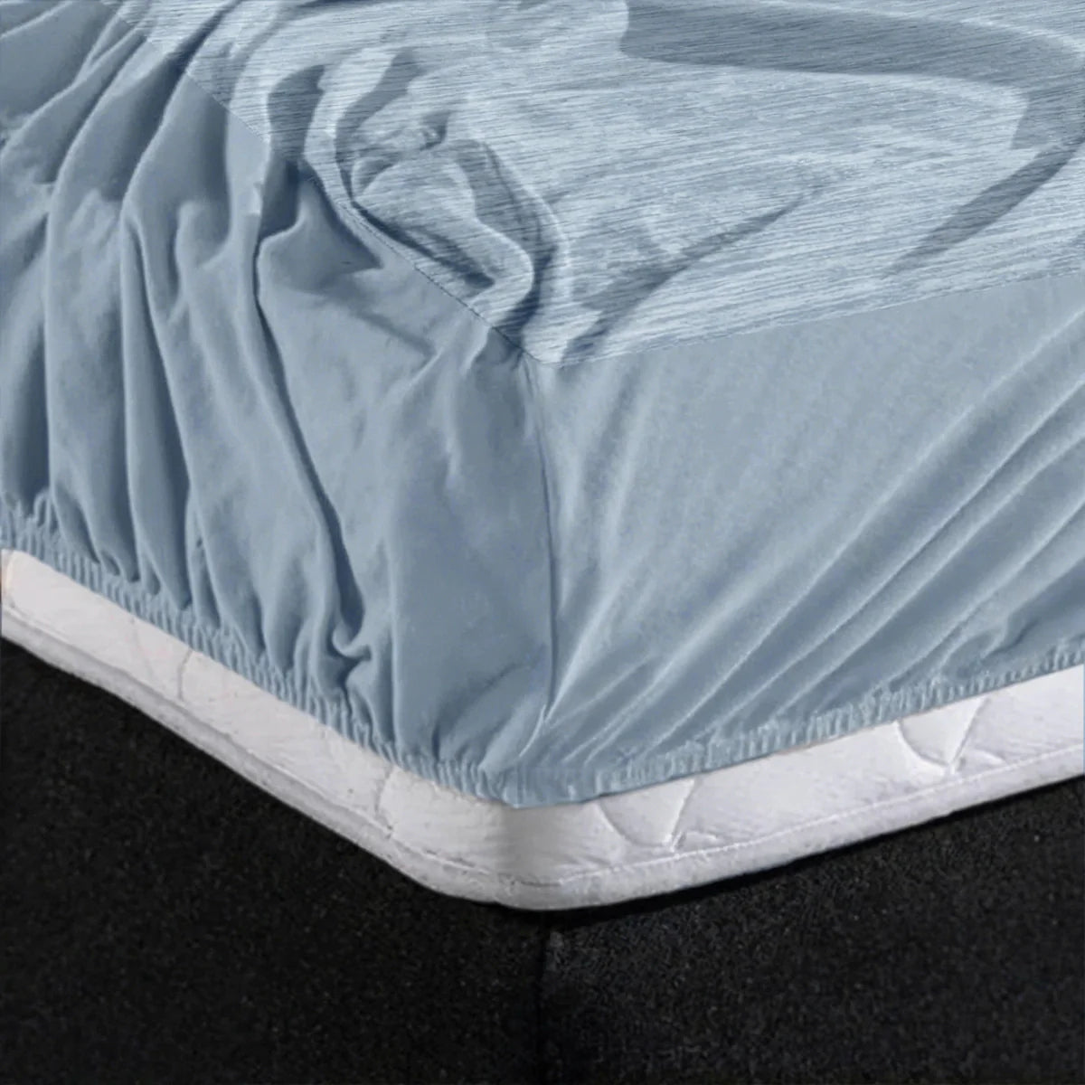 Zelesta Special Cooling Blend Fitted Sheet in Serene Blue on a white background