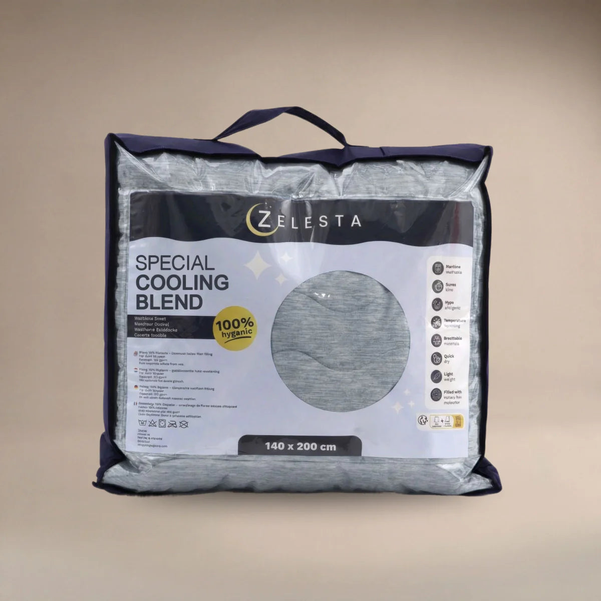 Zelesta Special Cooling Blend Summer Duvet - Warm Grey Linen